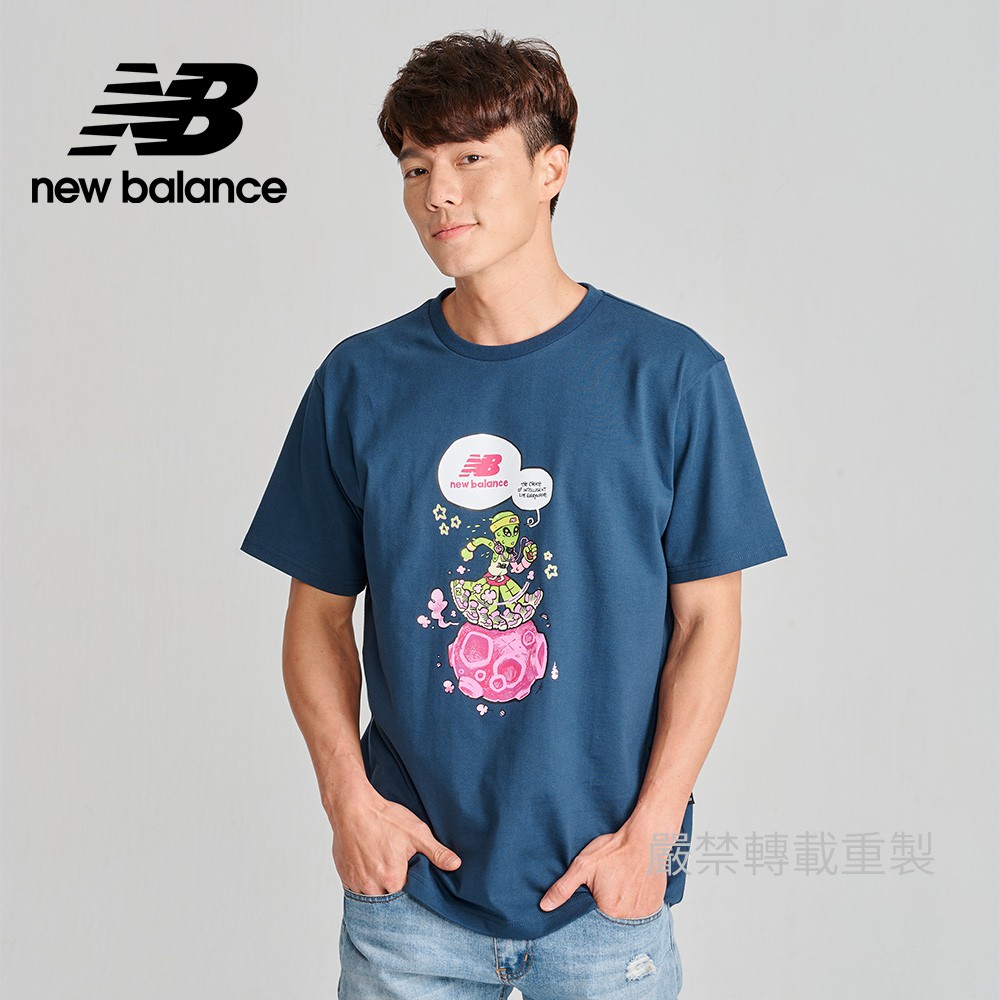 【New Balance】 NB 藝術家短袖上衣_男性_深藍色_MT13562NGO