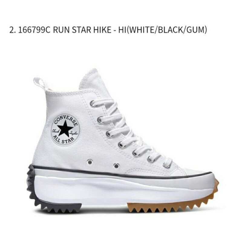 Converse Run Star Hike 白 鋸齒厚底 JW Anderson 平民版 男女鞋166799C