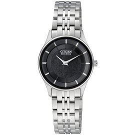 【金屋時計】EG3210-51E CITIZEN 光能超薄女錶 不鏽鋼錶帶 黑色錶面 NT$12800元