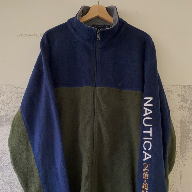 &lt;舊贖古著&gt;Nautica Fleece jacket 藍綠色 外套 古著 vintage