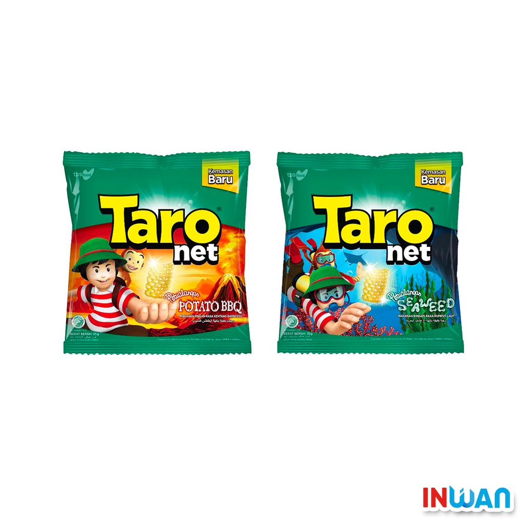 【 印灣 INWAN 】印尼 TARO NET RUMPUT LAUT 樹薯脆片 海苔口味 餅乾 SNACK