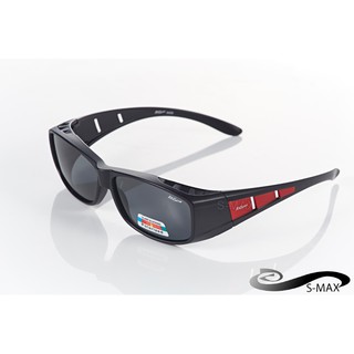 【S-MAX專業代理】New 年度新款 舒適包覆 專業透氣導流孔設計 Polarized偏光運動包覆眼鏡 (帥氣黑紅款)