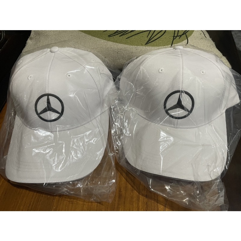 全新現貨白色賓士帽Mercedes Benz棉質帽子高爾夫球賽可用休閒賽車造型名車帽