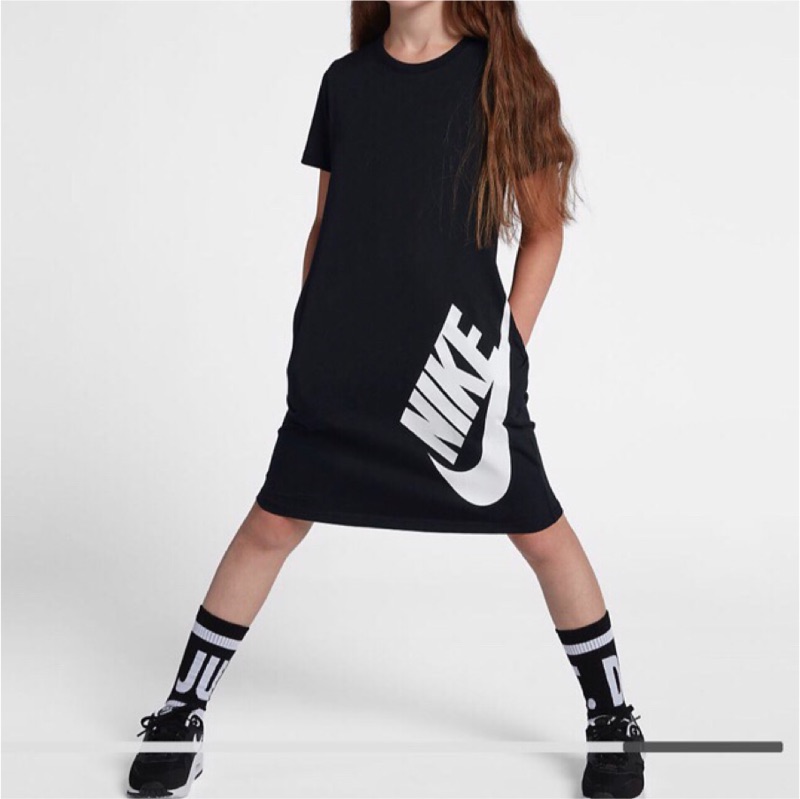 Nike 黑色大童棉質洋裝 尺寸XL
