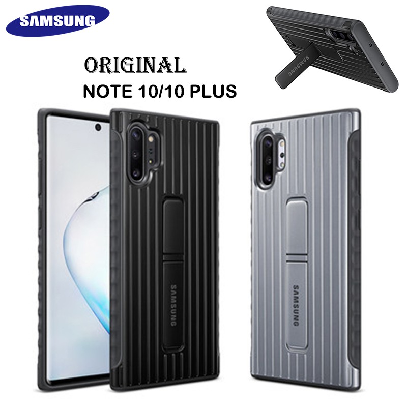 三星samsung Galaxy Note10 Plus 立式支架旅行箱款保護殼原廠 Note10 全包防摔手機殼帶支架 蝦皮購物