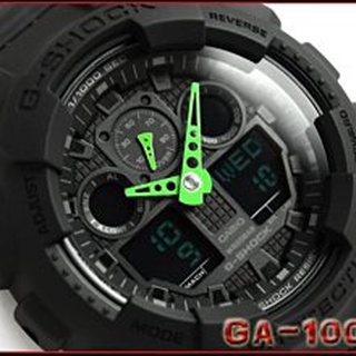 【紐約范特西】現貨 CASIO G-Shock GA-100C-1A3 手錶 消光 雙顯 潮流重灌錶 黑綠 指標