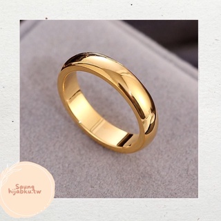 Cincin titanium warna emas tebal wanita pria || Cincin Nikah