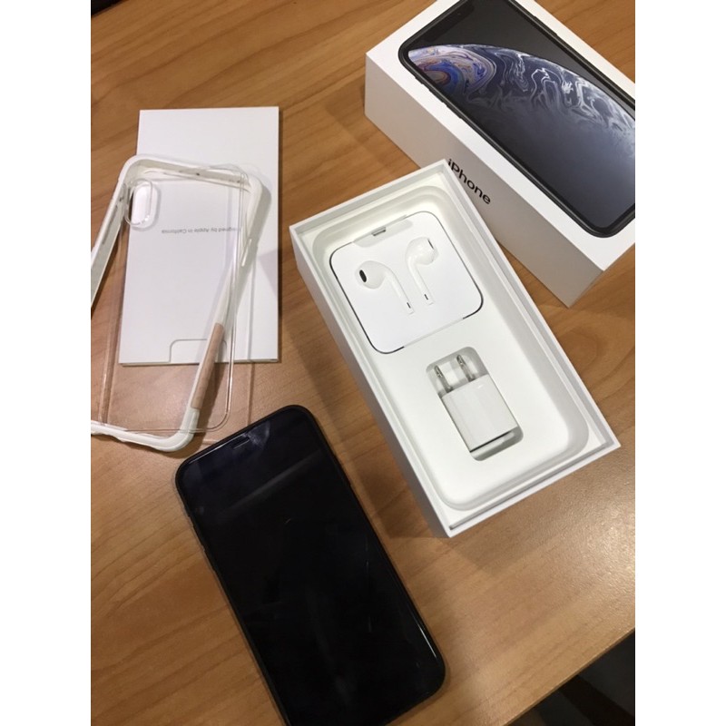 完整盒裝二手iPhone XR 128G 手機 黑色 送前鋼化玻璃貼 太樂芬機殼 充電線已斷掉需要自行購買