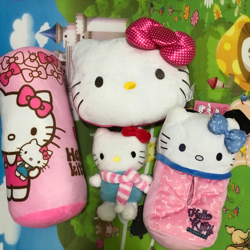 hello kitty 靠枕/玩偶/面紙盒套/車用頸枕