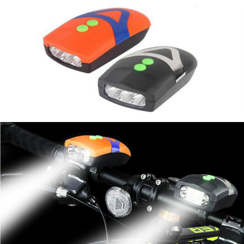 CocoRun_2合1自行車鈴燈 自行車燈前置帶鈴鐺 前照燈4聲響起揚聲器 野營手電筒自行車配件燈