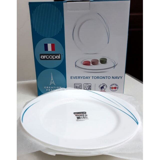 已完售💗法國 arcopal💗 耐熱強化餐盤 10吋盤  點心盤 三入一組 微波爐洗碗機適用