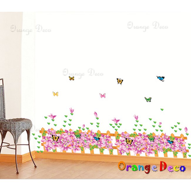 【橘果設計】紫色圍籬 壁貼 牆貼 壁紙 DIY組合裝飾佈置