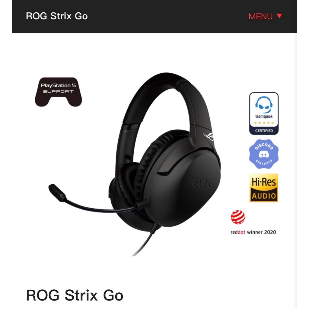 自取享優惠-ROG Strix Go USB-C 電競耳機麥克風-全新
