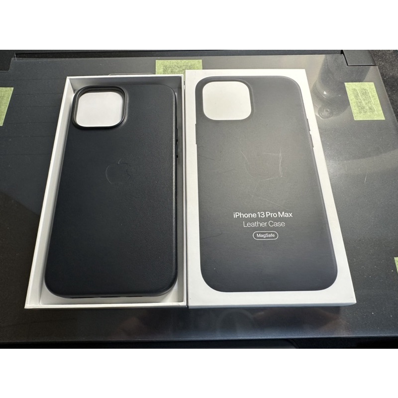 iPhone 13 Pro max 原廠皮革保護殼 黑