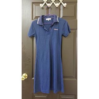 【HARMONIE】棉質休閒POLO領短袖洋裝(深藍色)