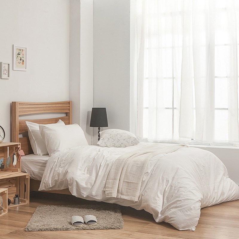 戀家小舖 台灣製床包 單人床包 床單 經典白色 100%精梳棉 床包枕套組 簡單生活 經典 素色