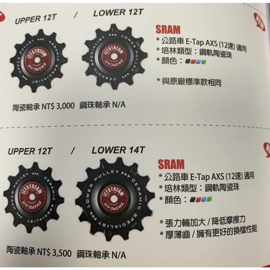 Tripeak 導輪組 UPPER 12T ~ LOWER 14T (陶瓷軸承)SRAM 石頭單車