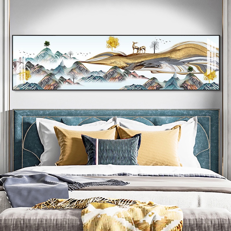 中式山水酒店賓館掛畫輕奢風景畫家居裝飾