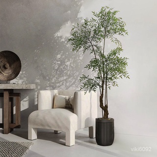 【廠家直銷】模擬南天竹植物裝飾大型假樹落地盆栽綠植家居客廳擺設北歐風盆景 xNPf