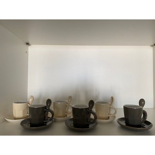 【JJ百貨】espresso 義式濃縮咖啡杯盤咖啡匙組（6入一組）