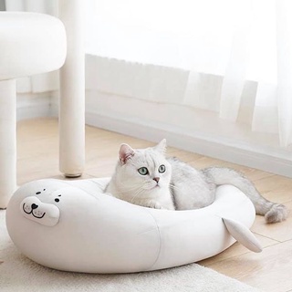 『台灣x現貨秒出』zeze海豹造型夏季涼感貓狗寵物睡窩睡床睡墊