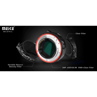 王冠攝影社 Meike 美科 MK-EFTR-C 插入式濾鏡鏡頭轉接環 EF 轉 EOSR 帶可調ND UV鏡 公司貨
