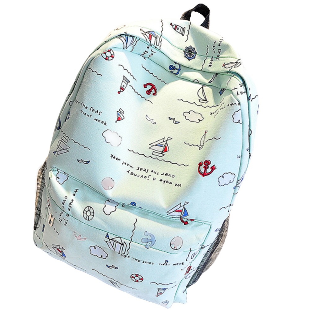 新款韓版簡約圖樣後背包雙肩包學生書包防潑水大容量休閒包媽媽包購物包【B103】