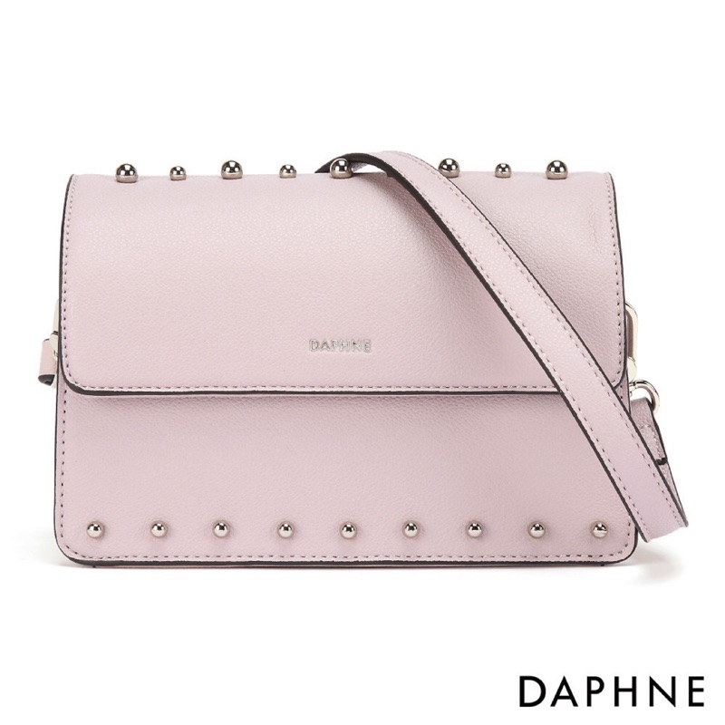 全新 Daphne 達芙妮 仙氣粉紫卯釘小側背包