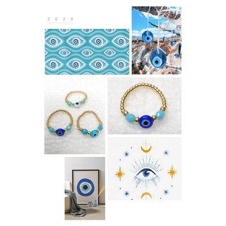 森雅小舖 土耳其 藍眼睛 Evil eye 手工 琉璃 可調整 彈性 戒指 海洋風 度假風 歐美 土耳其藍
