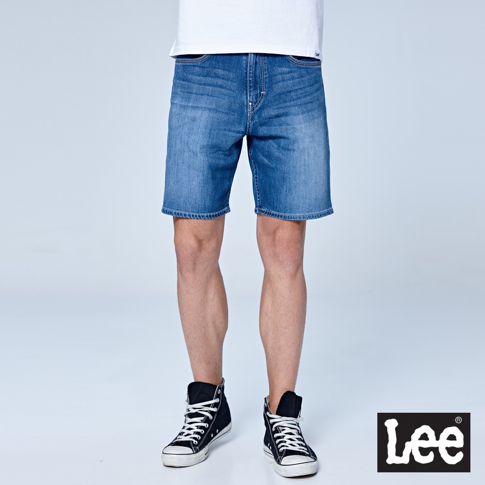 Lee 903 刷白涼感牛仔短褲 男 中淺藍 Modern Jade Fusion LL1800951AG