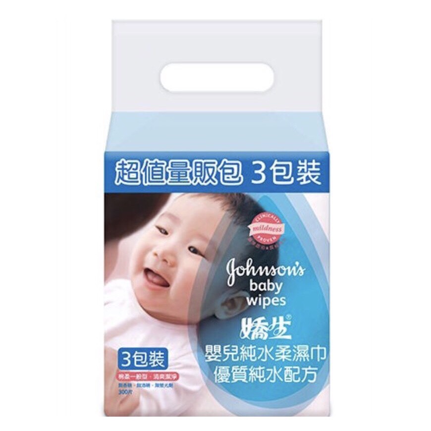 嬌生嬰兒純水柔濕巾濕紙巾　一般型100片12入(箱購)