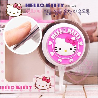 ♥小花花日本精品♥Hello Kitty 凱蒂貓 粉色 圓形造型 旋鈕吸盤式浴室掛勾 韓國製33205502