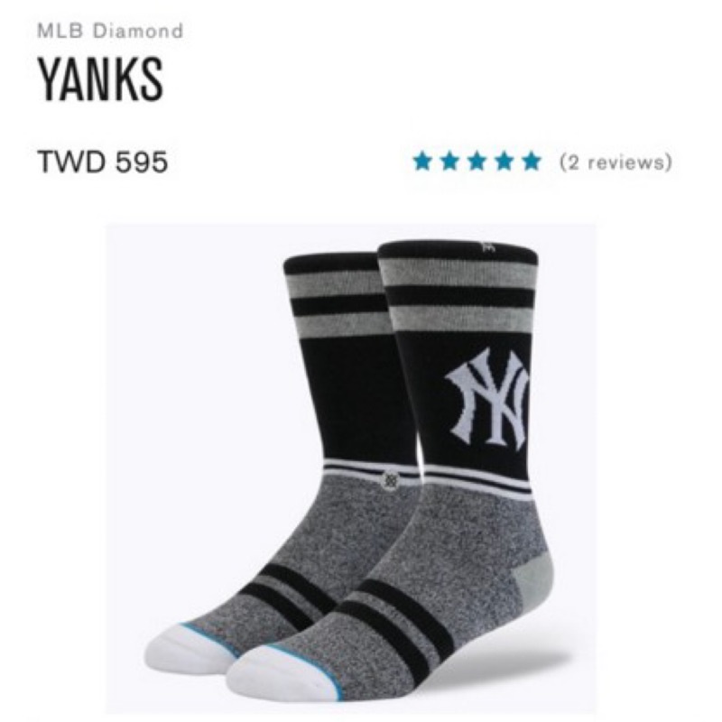 全新 現貨 Stance MLB Yankees 黑灰 尺寸L 襪子 中筒襪 美國大聯盟 紐約洋基 棒球襪 休閒襪
