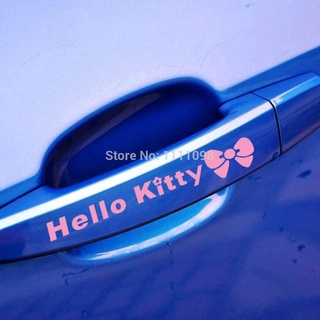 【現貨】一組4張 Hello Kitty車貼 門把貼紙 手把貼 KT把手貼 汽車貼紙 KT卡通貼紙