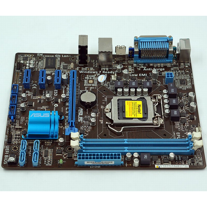 華碩 P8H61-M LX PLUS 全固態電容主機板、1155腳位、CPU座針腳完整、故障板、不開機、報帳或維修用