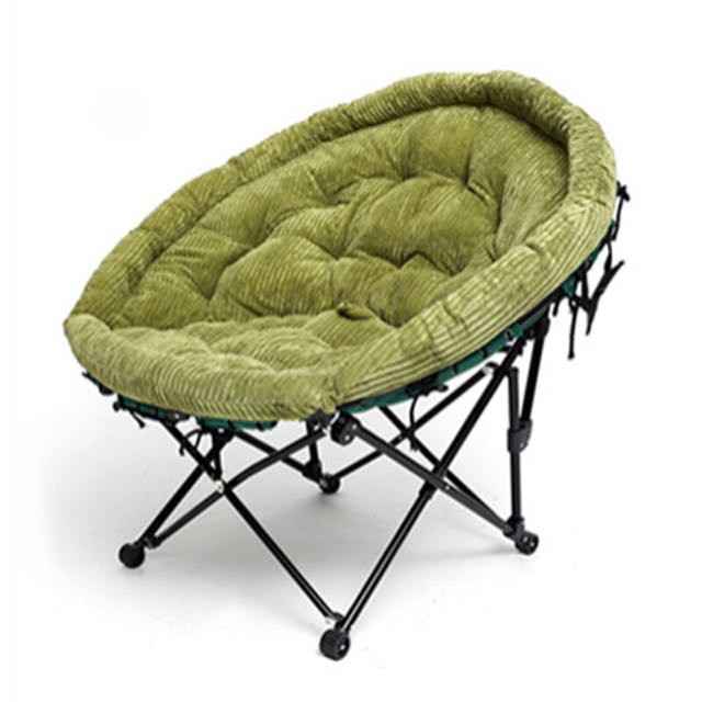 舒適星球椅 (茶綠)（摺疊星球椅 太空椅 沙發椅）　可收納可拆洗可攜帶　（圓直徑約110Cm）二手品(收納袋有破洞)
