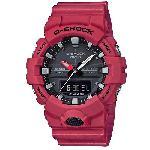【CASIO】G-SHOCK 絕對強悍全面進化雙顯錶-霧面紅(GA-800-4A)正版宏崑公司貨
