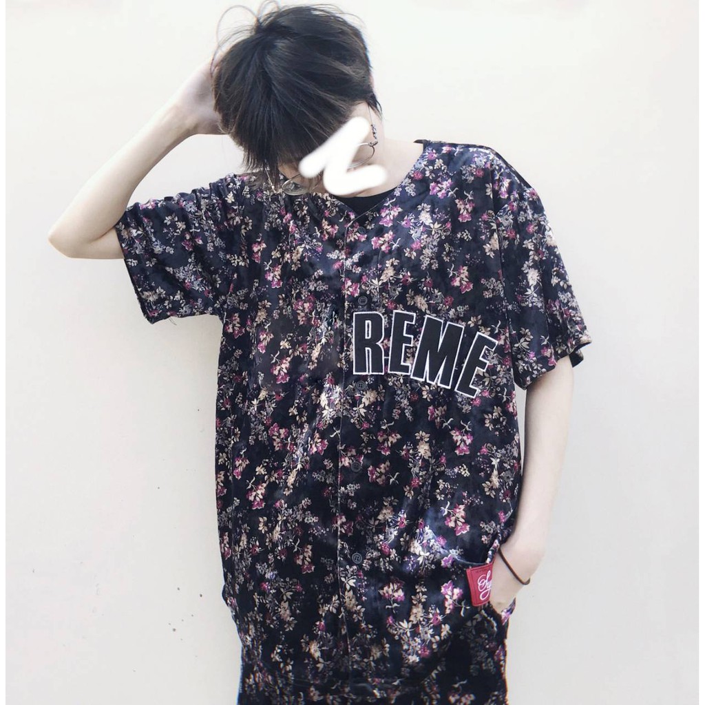 supreme Floral Velour Baseball Jersey M - nstt.fr