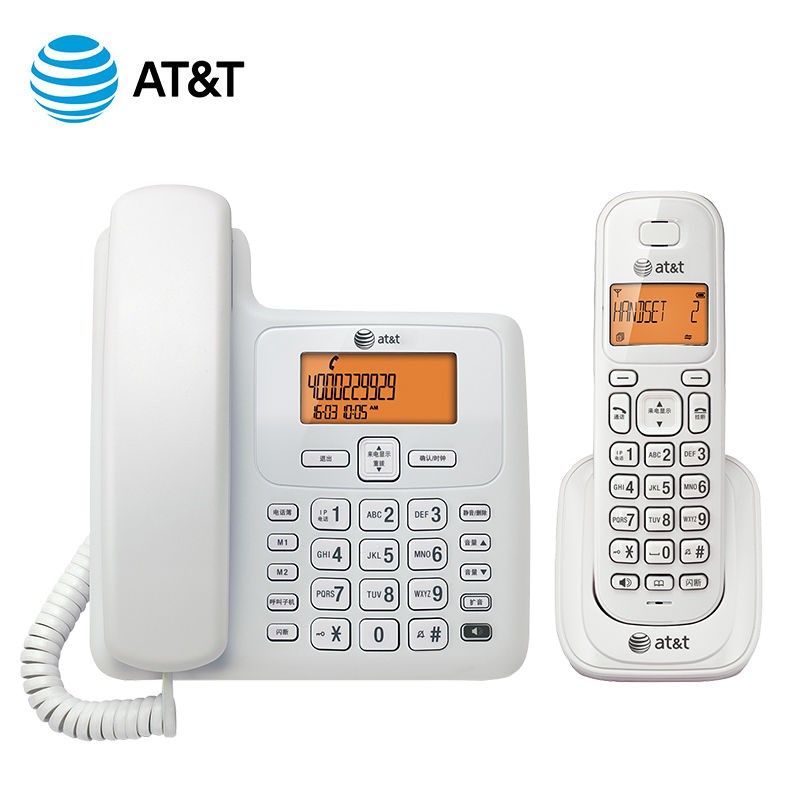 【熱賣新品】AT&amp;T34109無繩電話機固話家用子母機固定創意座機辦公無線老人機