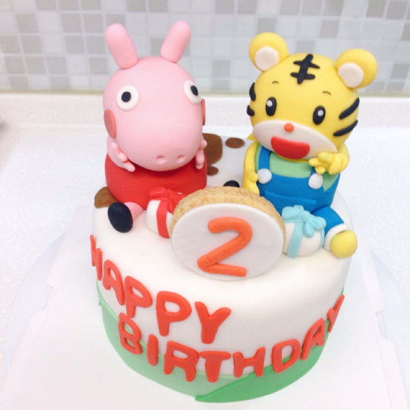 佩佩豬巧虎翻糖蛋糕生日蛋糕 蝦皮購物
