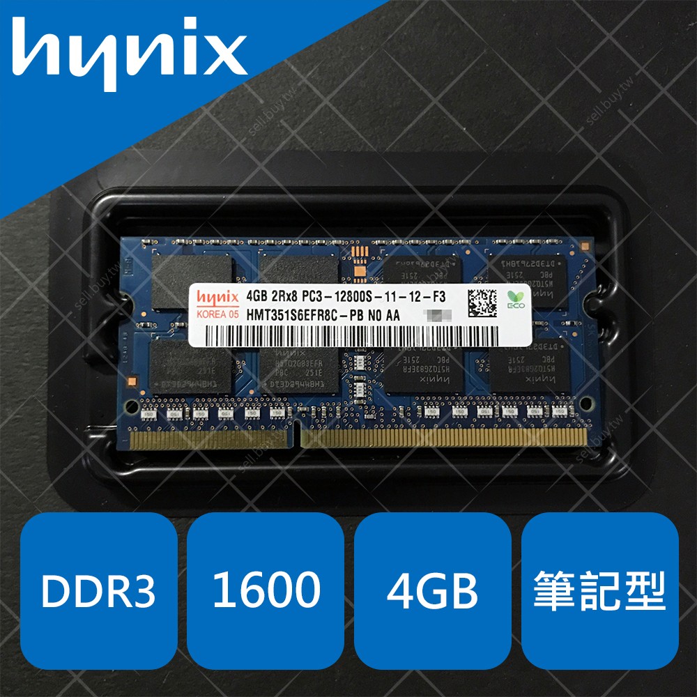 hynix 海力士 筆記型 筆電 記憶體 RAM DDR3 1600 4G 4GB 1.5V 個保3天