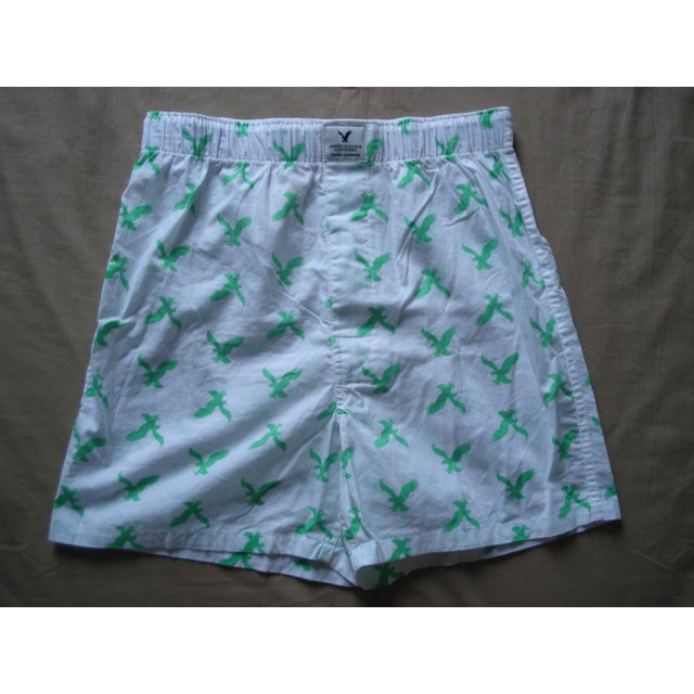 【天普小棧】AMERICAN EAGLE AE美國老鷹AEO Eagle Boxer老鷹logo四角內褲平口褲白色XS