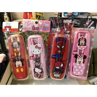 【在臺現貨】韓國304學習餐具(米奇 / Hello kitty / 蜘蛛人 / 米妮) 不鏽鋼學習筷｜練習筷｜附收納