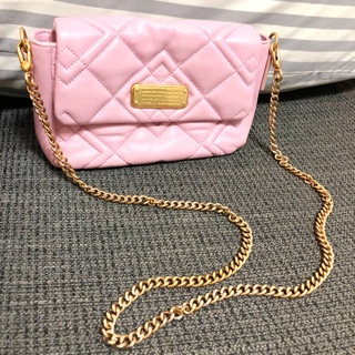 美國MARC BY MARC JACOBS (MJ) 粉紫色小羊皮菱格紋肩揹包