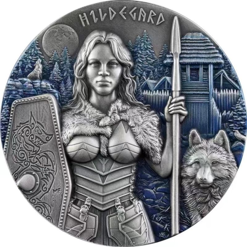 [白銀之手]&lt;預購&gt;2022德國女武神系列1-希爾德加德2盎司精鑄高浮雕銀幣13000