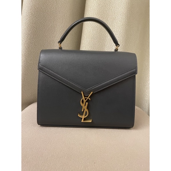 Ysl Cassandra 旋轉logo 包包灰色台灣專櫃 蝦皮購物