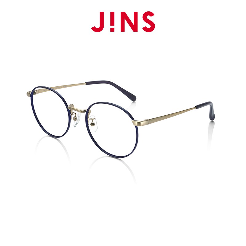 【JINS】 Classic Slim 雕花金屬細框眼鏡(ALMF15A309)深海軍藍