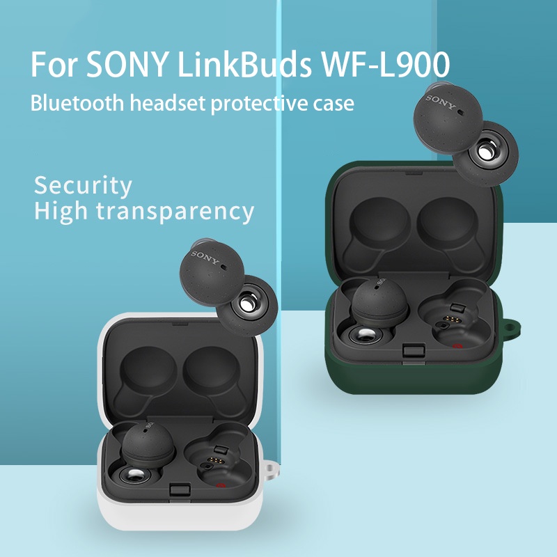 索尼 適用於 Sony LinkBuds WF-L900 保護套柔軟的矽膠保護防摔無線藍牙耳機套, 帶鑰匙扣