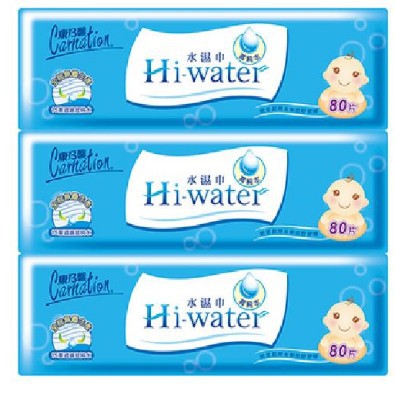 《康乃馨》Hi-Water水濕巾(80片x3包/組)【現貨 附發票】【蝦皮優選】