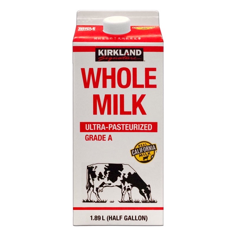 Kirkland 柯克蘭 科克蘭 全脂 鮮奶鮮乳 牛奶 1.89L